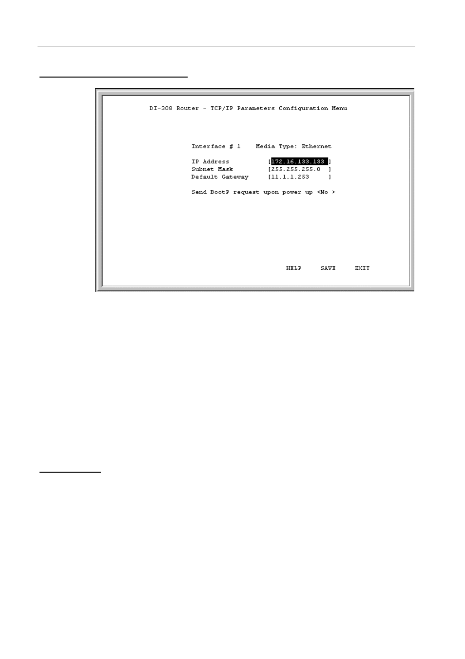 Tcp/ip parameters configuration, System reset, Tcp/ip parameters configuration system reset | D-Link DI-308 User Manual | Page 108 / 131