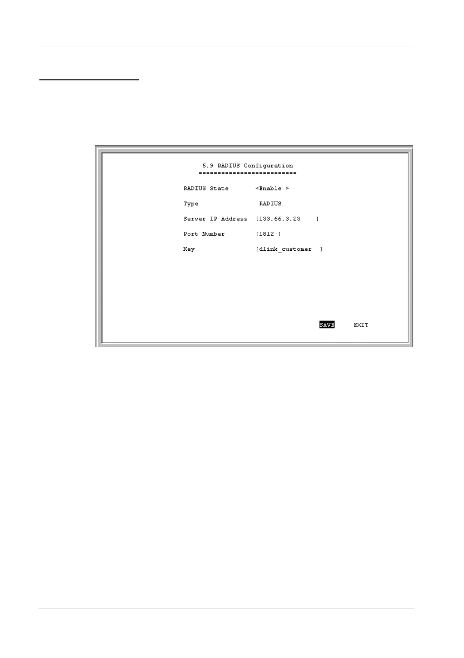 Radius configuration | D-Link DI-308 User Manual | Page 80 / 131