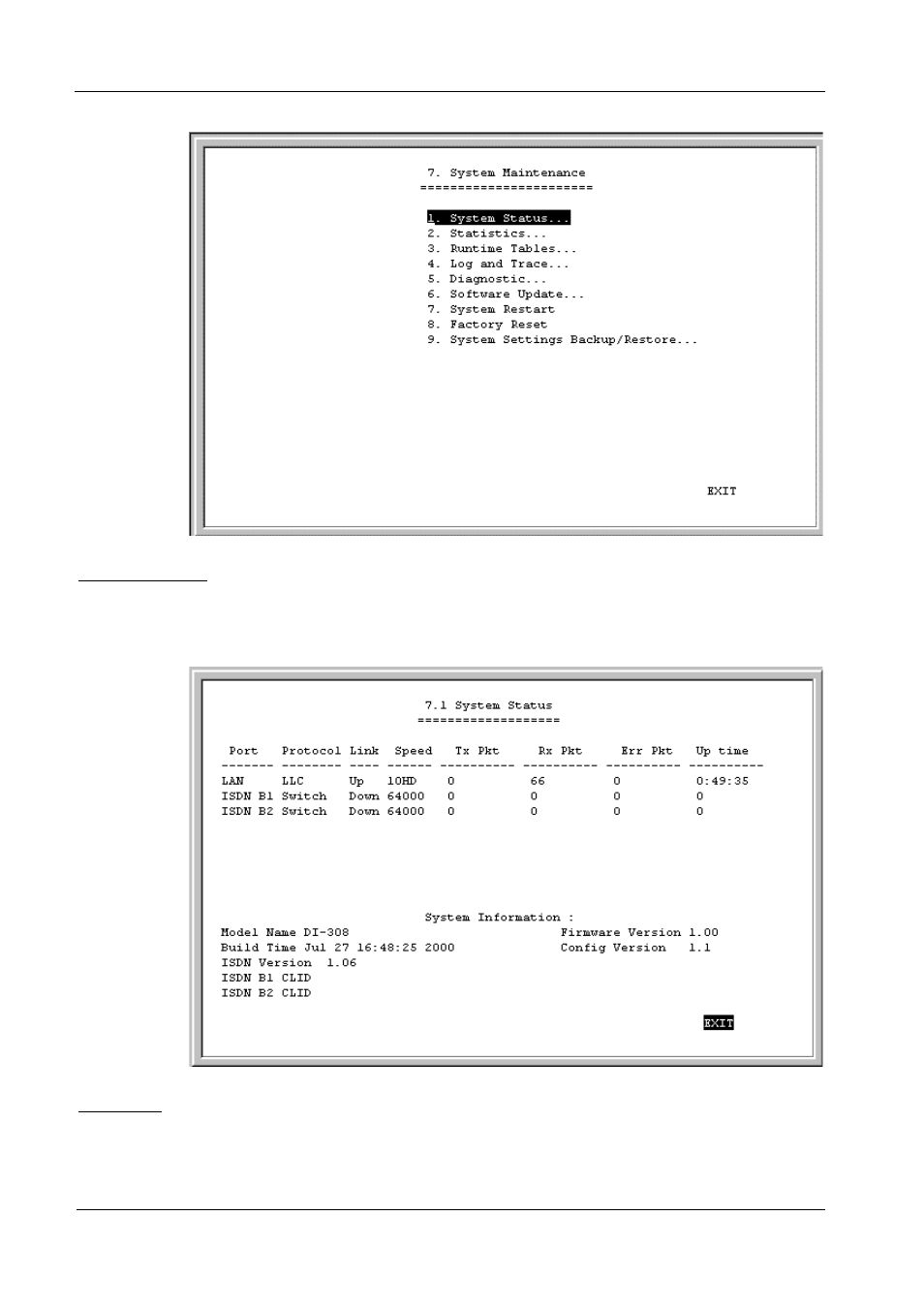 System status, Statistics, System status statistics | D-Link DI-308 User Manual | Page 84 / 131