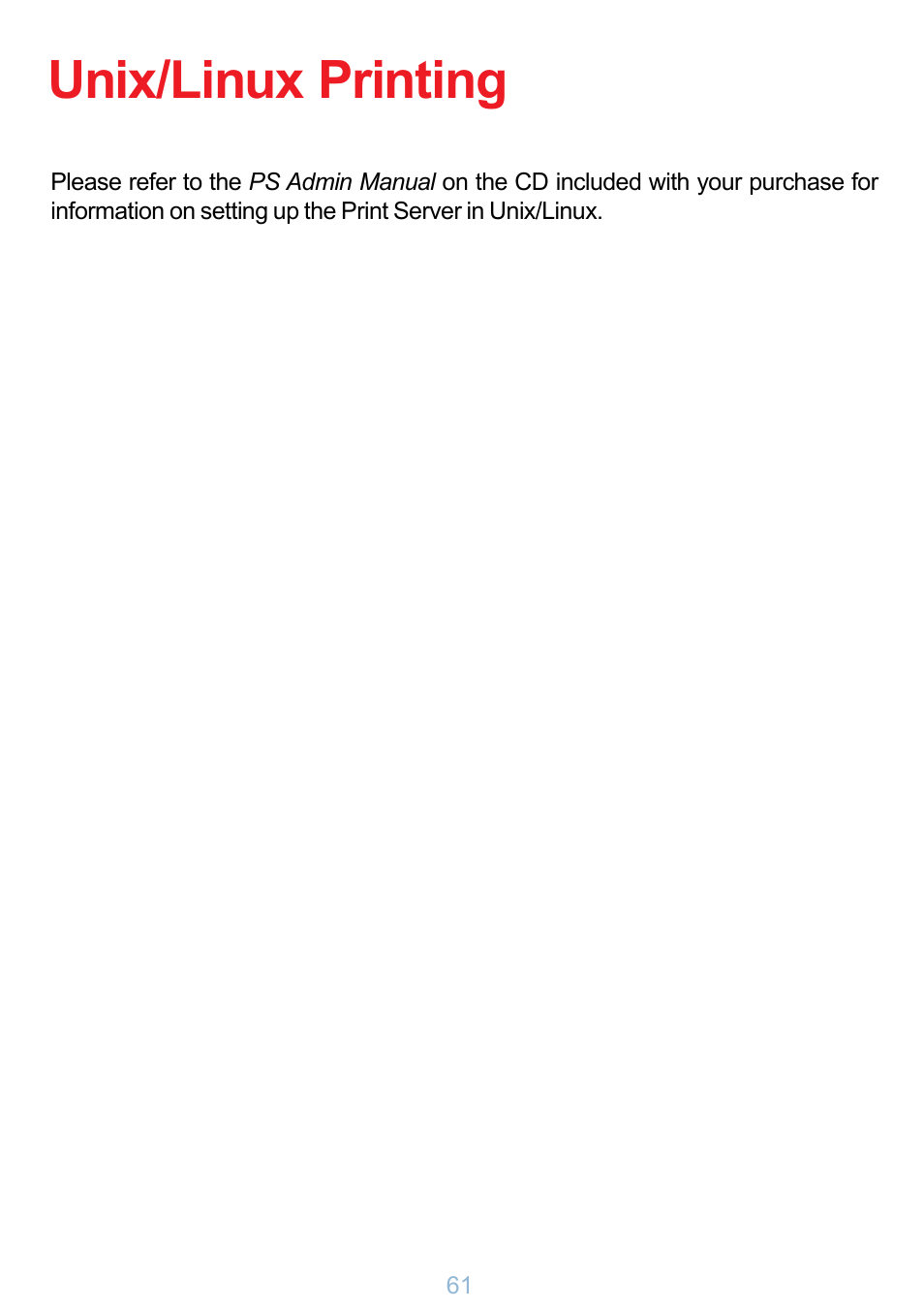 Unix/linux printing | D-Link DP-G321 User Manual | Page 61 / 90