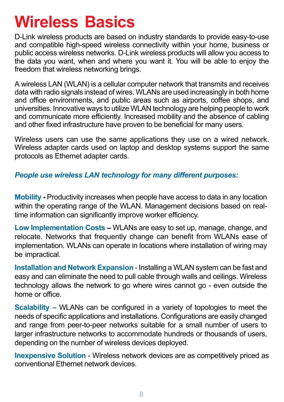 Wireless basics | D-Link DP-G321 User Manual | Page 8 / 90