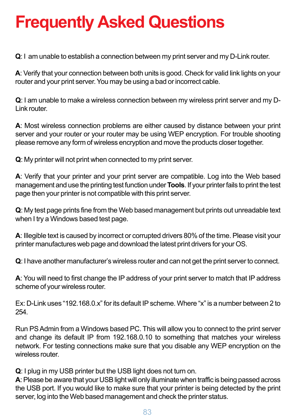 Frequently asked questions | D-Link DP-G321 User Manual | Page 83 / 90