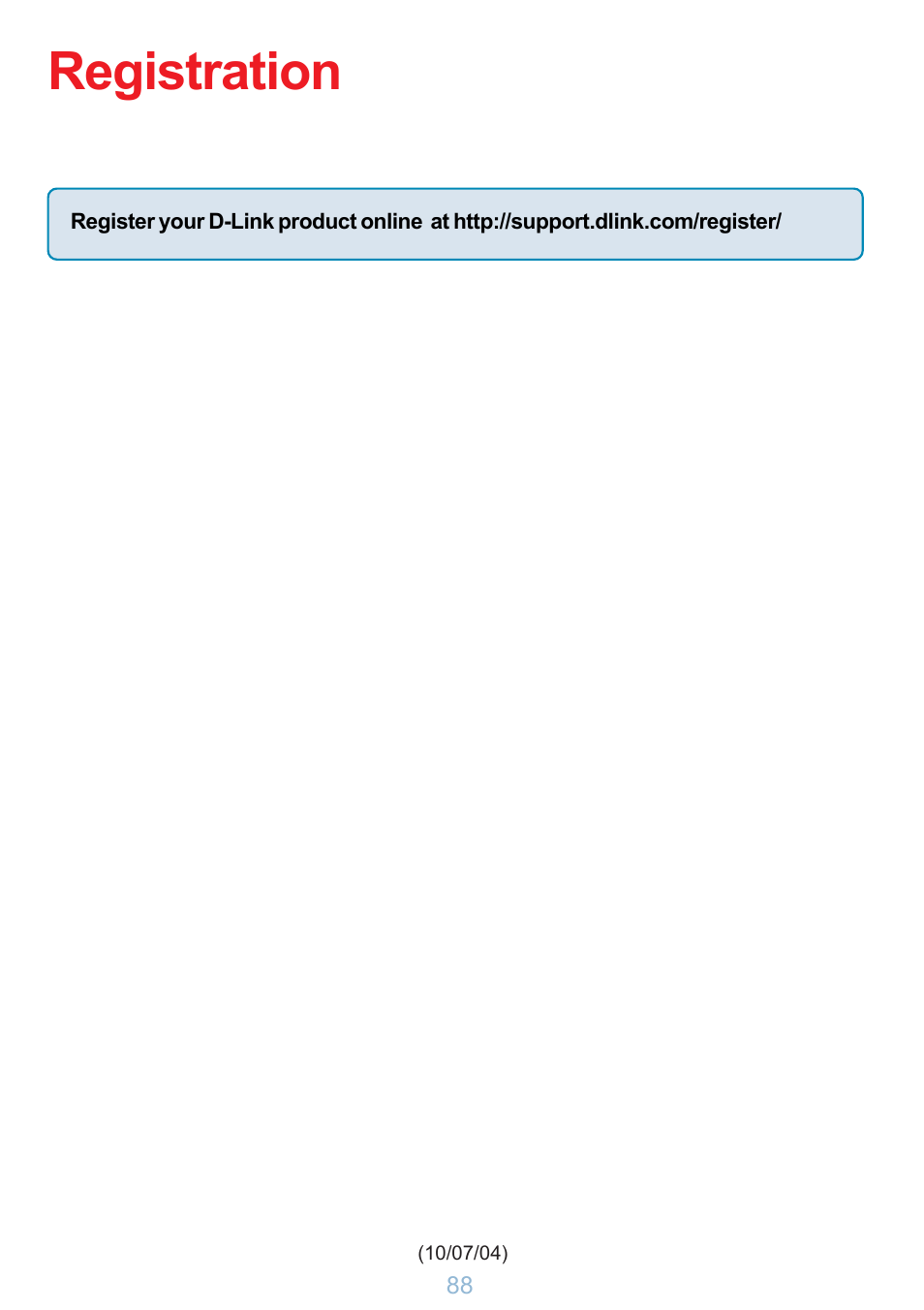 Registration | D-Link DP-G321 User Manual | Page 88 / 90
