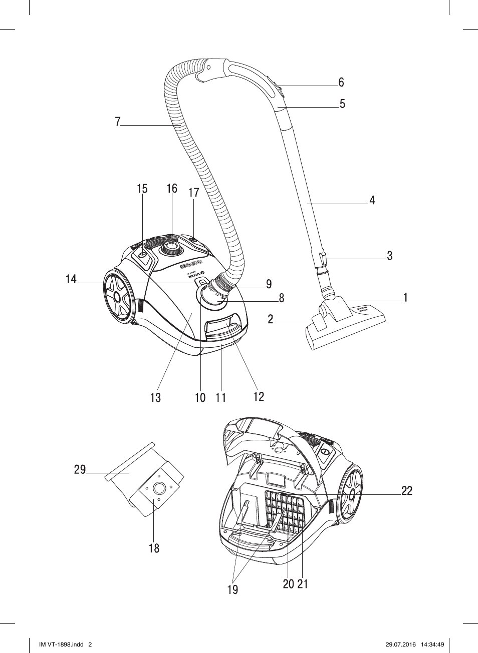 Vitek VT-1898 BK User Manual | Page 2 / 28