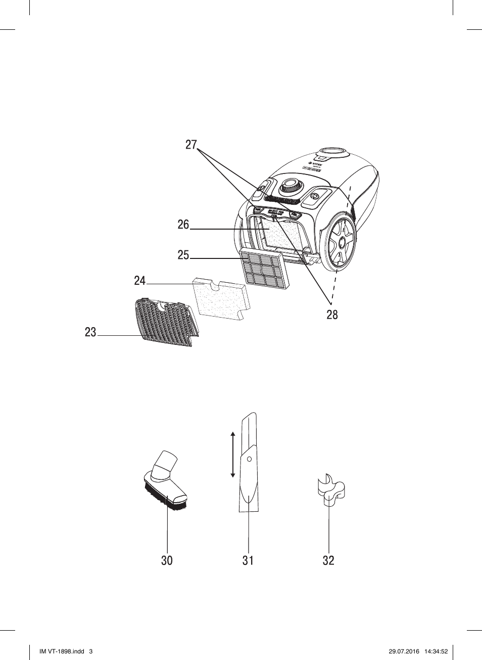 Vitek VT-1898 BK User Manual | Page 3 / 28