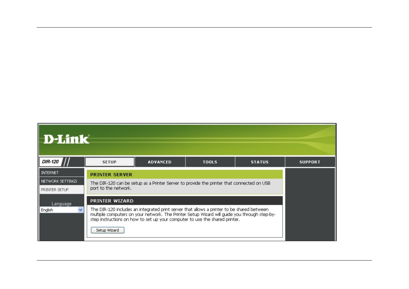 Printer setup | D-Link DIR-120 User Manual | Page 42 / 77