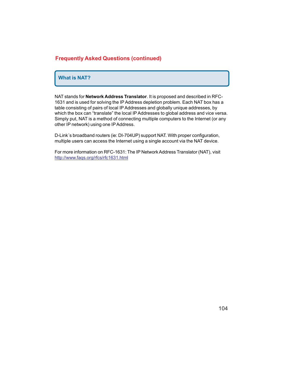 D-Link DI-704UP User Manual | Page 104 / 108