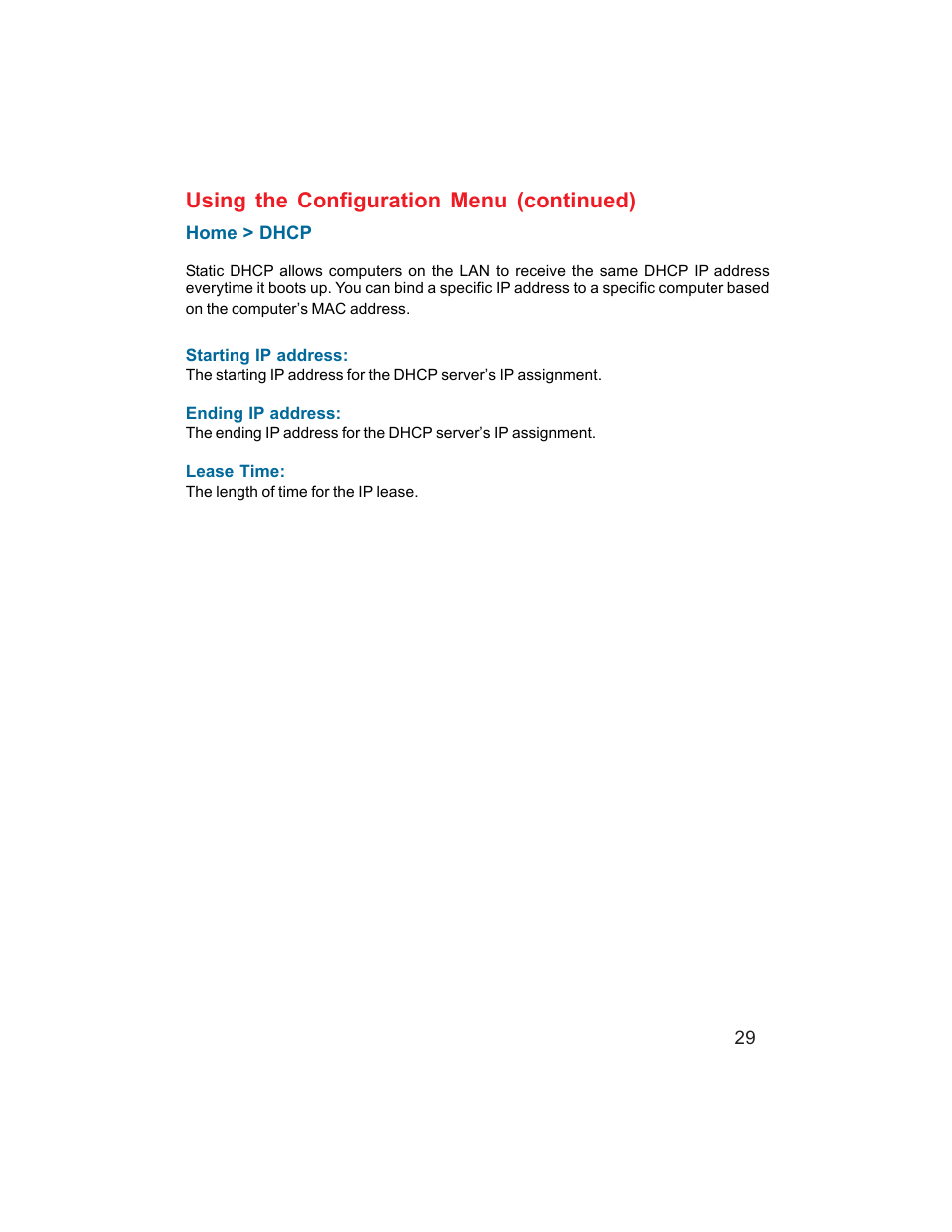 Using the configuration menu (continued) | D-Link DI-704UP User Manual | Page 29 / 108