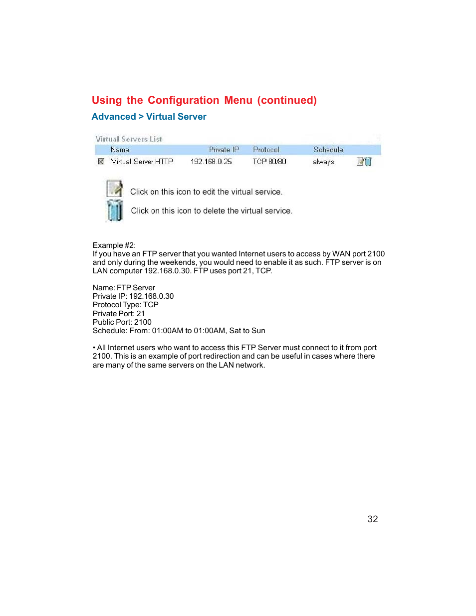 Using the configuration menu (continued) | D-Link DI-704UP User Manual | Page 32 / 108