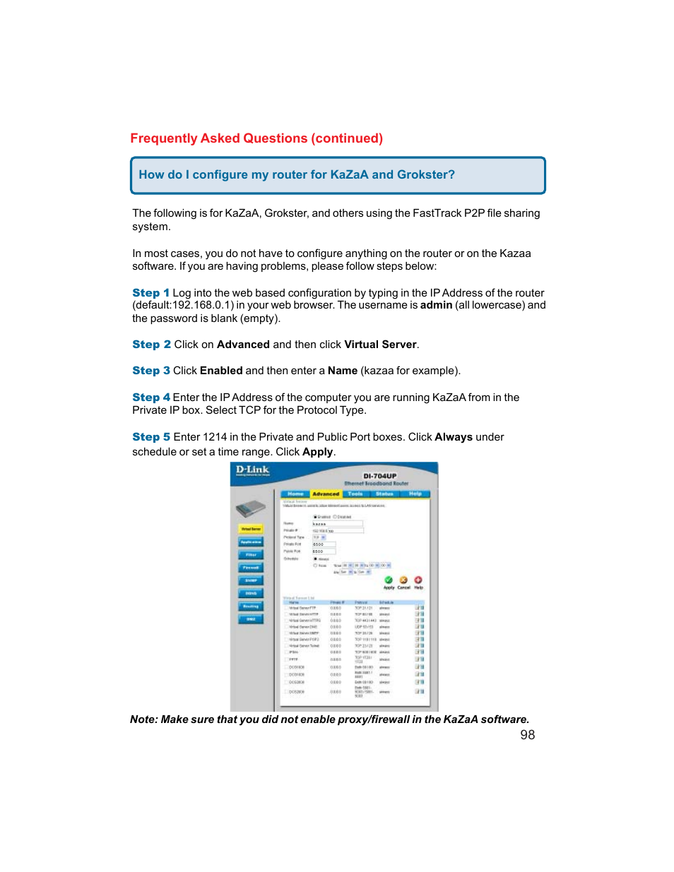 Frequently asked questions (continued) | D-Link DI-704UP User Manual | Page 98 / 108