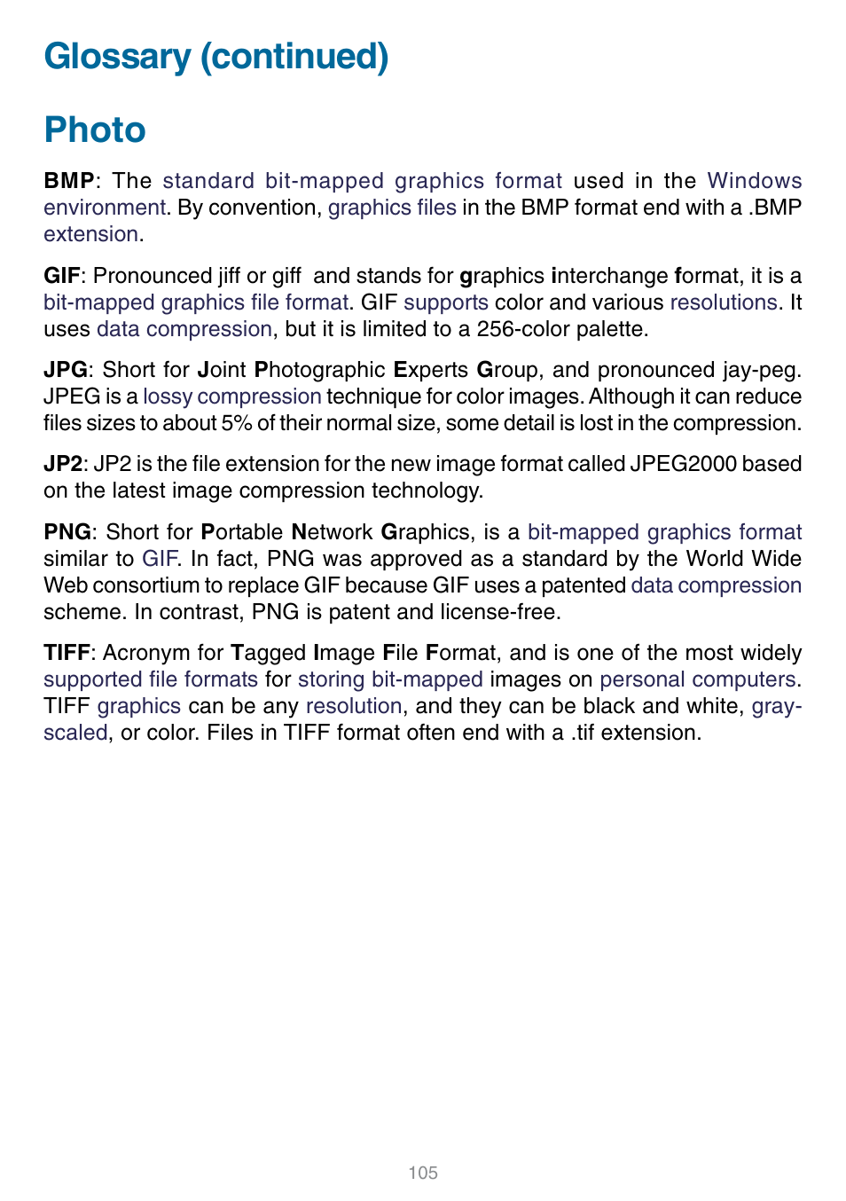 Photo, Glossary (continued) | D-Link DSM-320 User Manual | Page 105 / 111