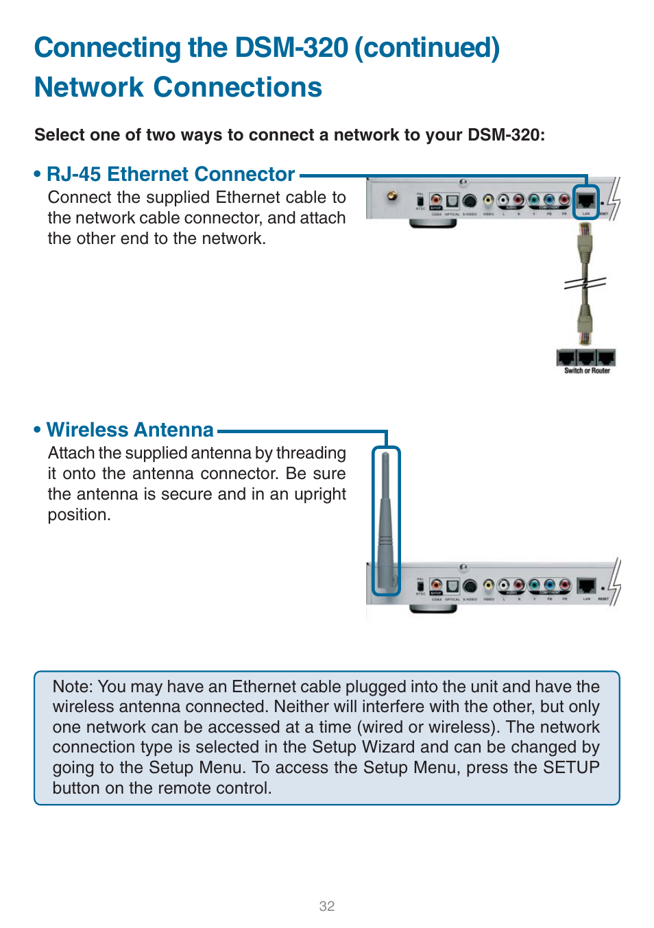 Network connections | D-Link DSM-320 User Manual | Page 32 / 111