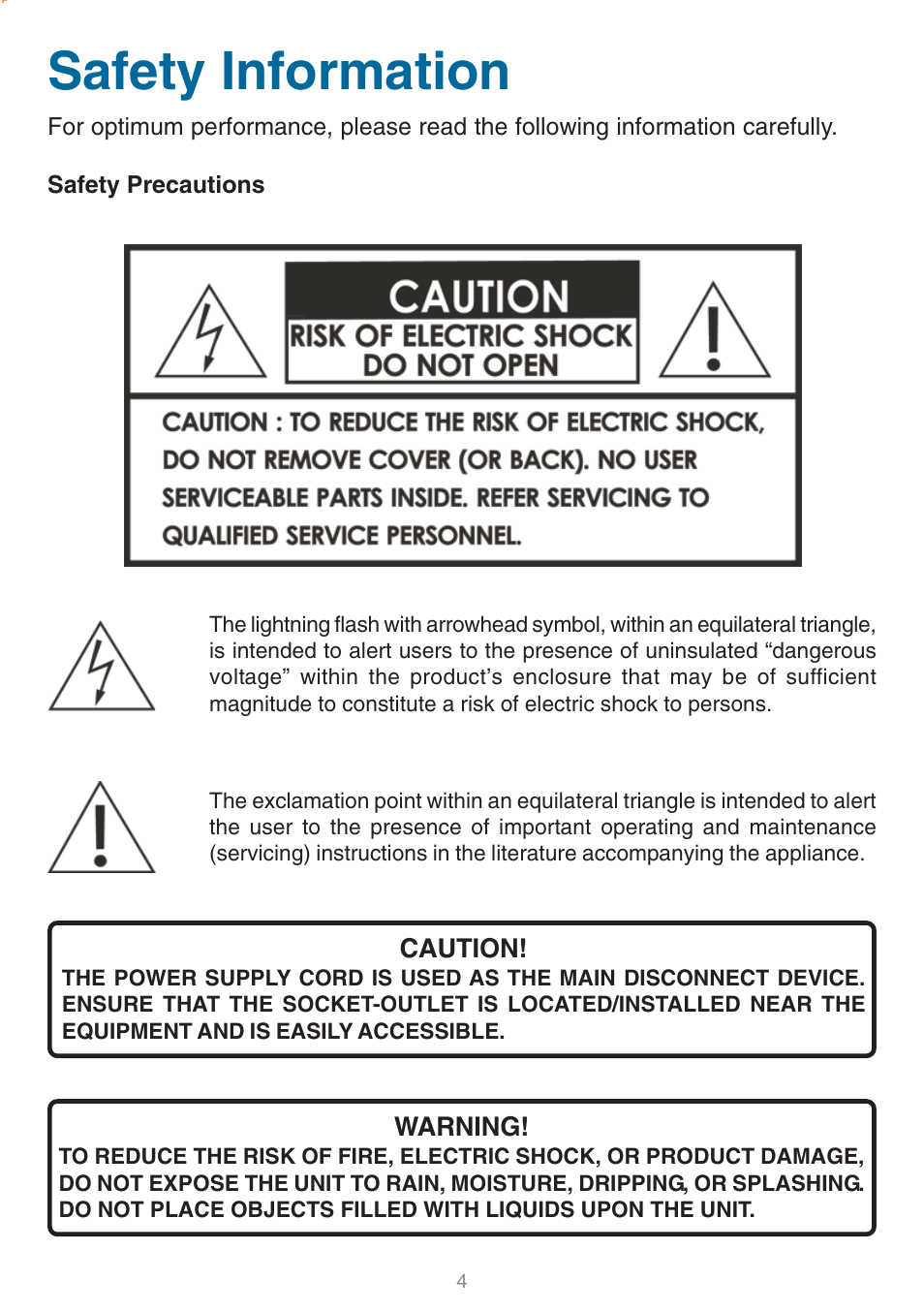 Safety information | D-Link DSM-320 User Manual | Page 4 / 111