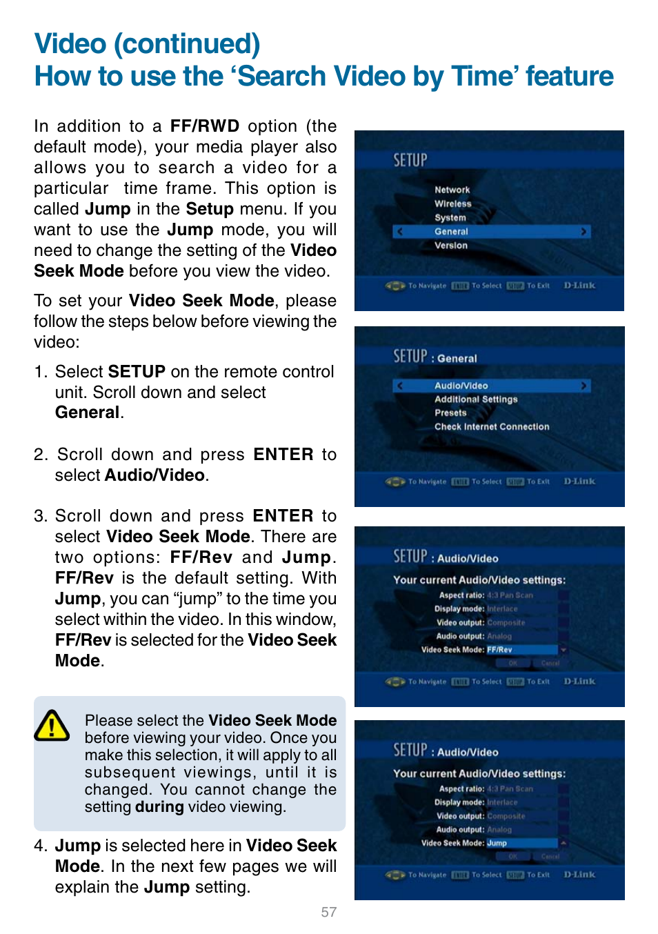 Video (continued), How to use the ‘search video by time’ feature | D-Link DSM-320 User Manual | Page 57 / 111