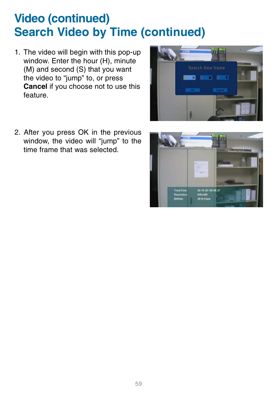 Video (continued) search video by time (continued) | D-Link DSM-320 User Manual | Page 59 / 111