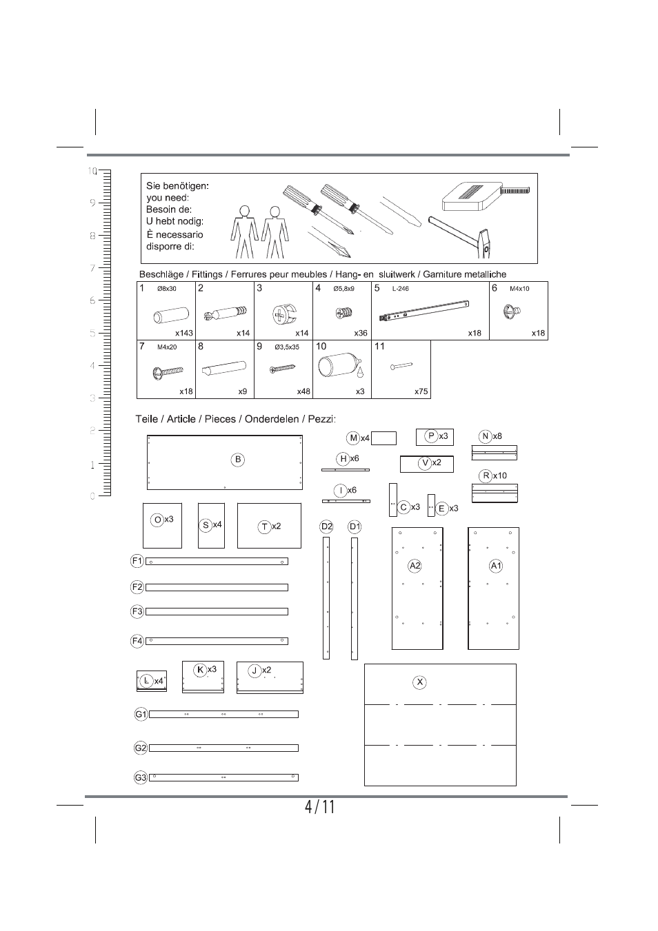 Livarno WOODEN CHEST OF DRAWERS User Manual | Page 4 / 11