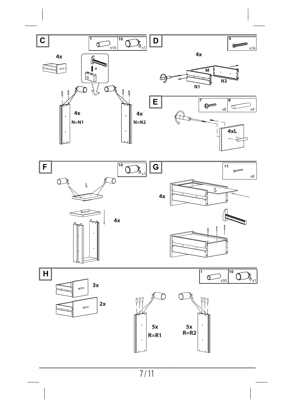 Livarno WOODEN CHEST OF DRAWERS User Manual | Page 7 / 11