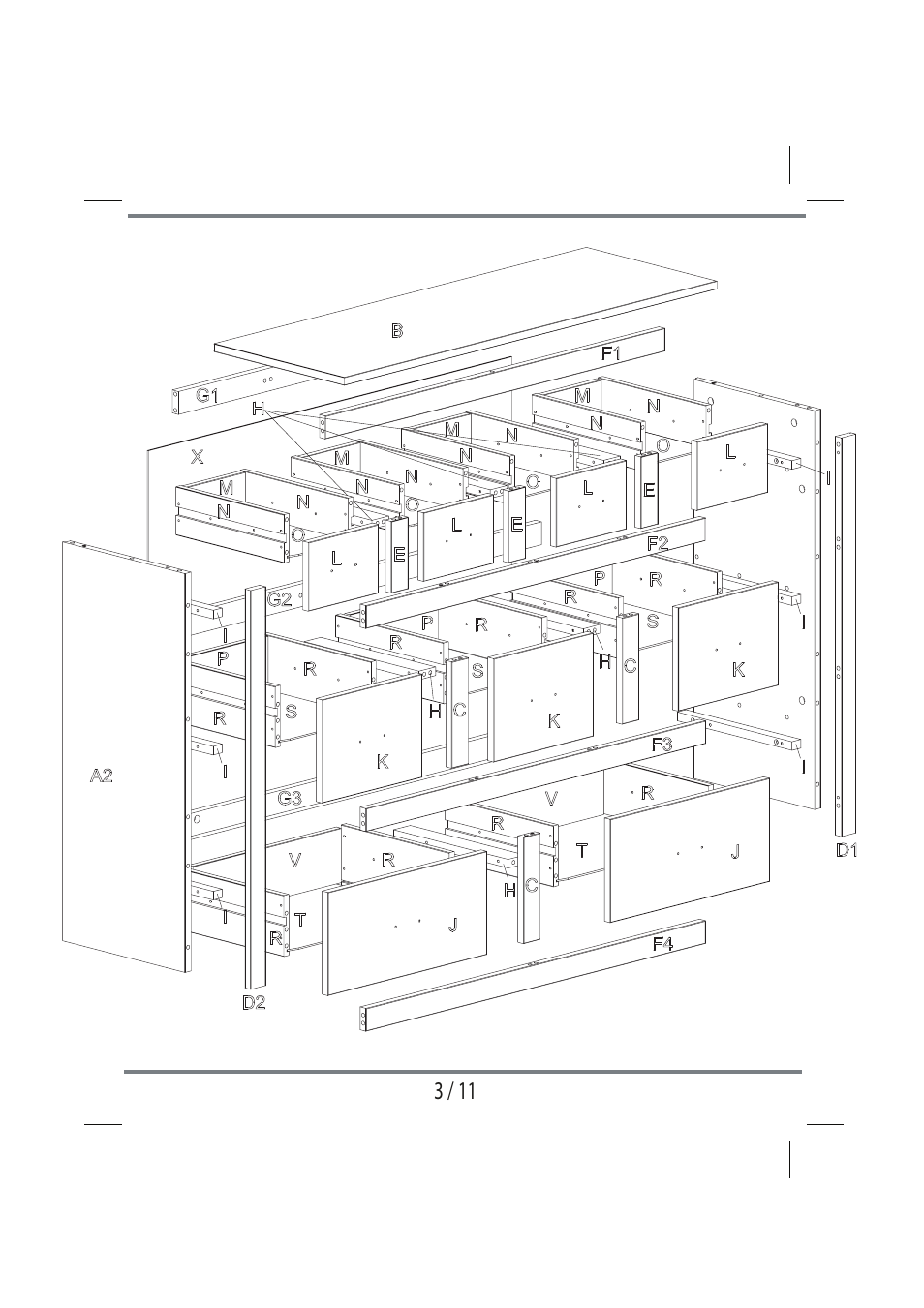 Livarno WOODEN CHEST OF DRAWERS User Manual | Page 3 / 11