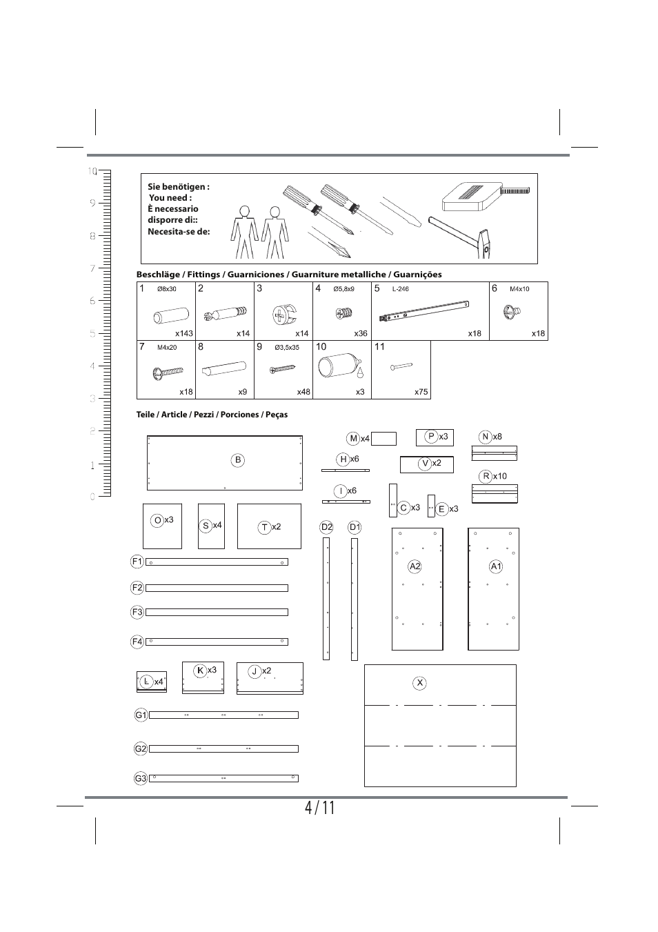 Livarno WOODEN CHEST OF DRAWERS User Manual | Page 4 / 11