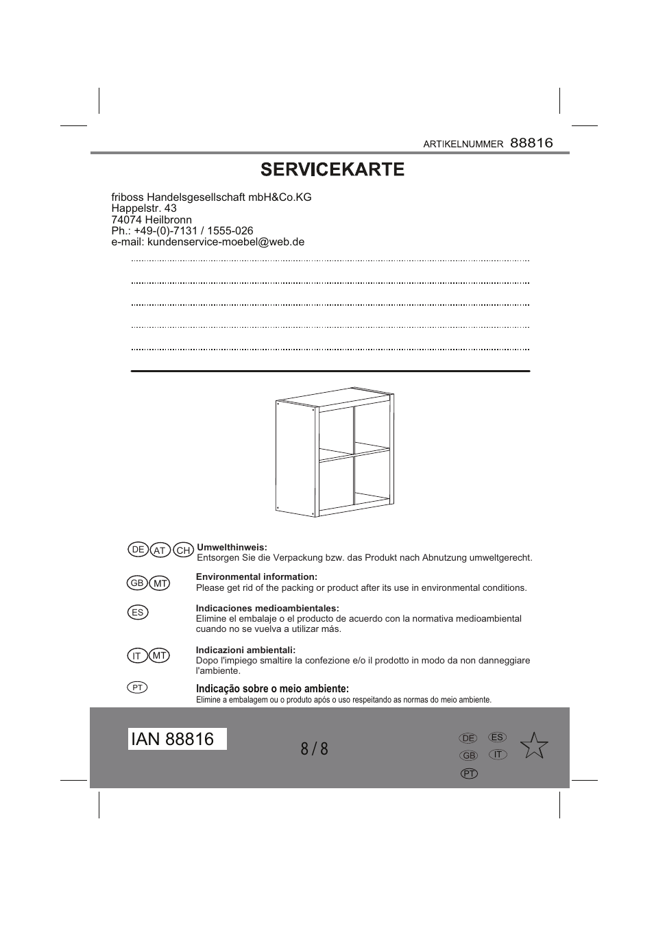 Livarno SHELVING UNIT User Manual | Page 8 / 8