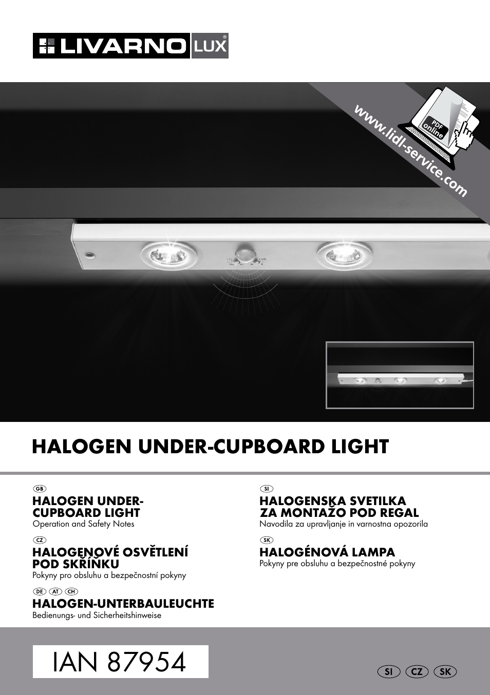 Livarno Halogen Under-Cupboard Light User Manual | 41 pages