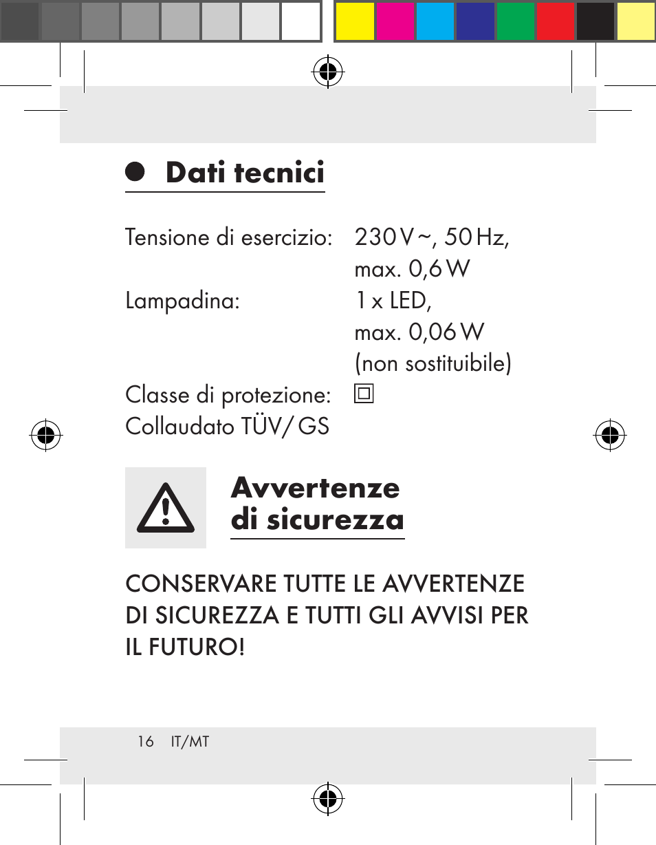 Dati tecnici, Avvertenze di sicurezza | Livarno Z31172..-BS User Manual | Page 16 / 51