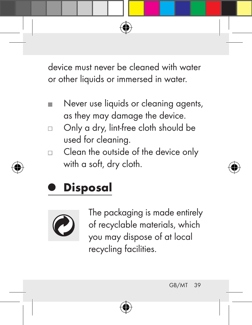 Disposal | Livarno Z31172..-BS User Manual | Page 39 / 51