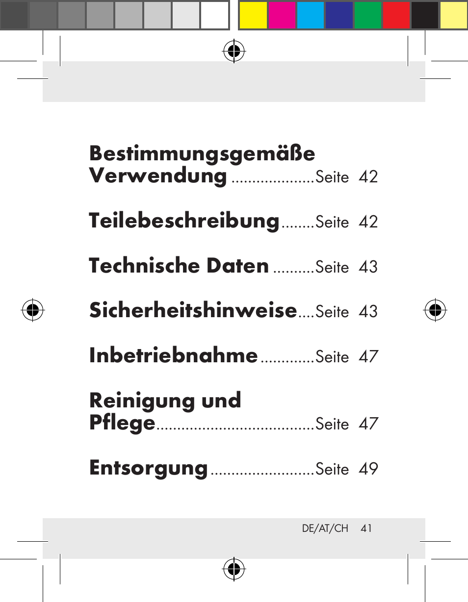 Bestimmungsgemäße verwendung, Teilebeschreibung, Technische daten | Sicherheitshinweise, Inbetriebnahme, Reinigung und pflege, Entsorgung | Livarno Z31172..-BS User Manual | Page 41 / 51