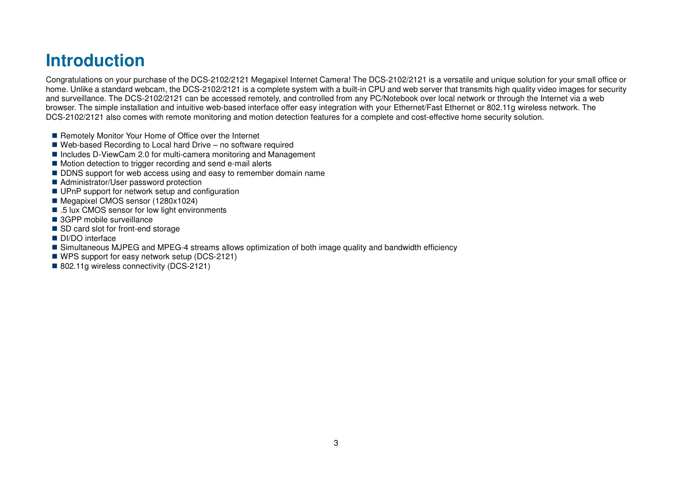 Introduction | D-Link DCS-2102 User Manual | Page 6 / 61