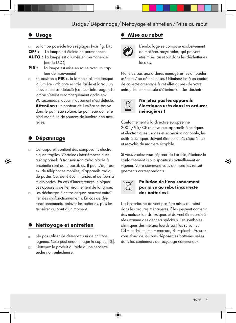 Usage, Dépannage, Nettoyage et entretien | Mise au rebut | Livarno 10194 User Manual | Page 7 / 21