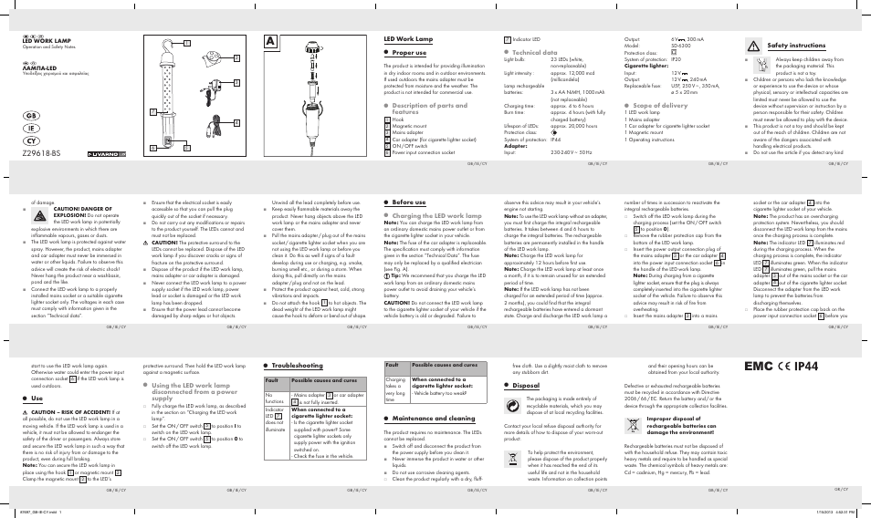 Livarno Z29618-BS User Manual | 2 pages