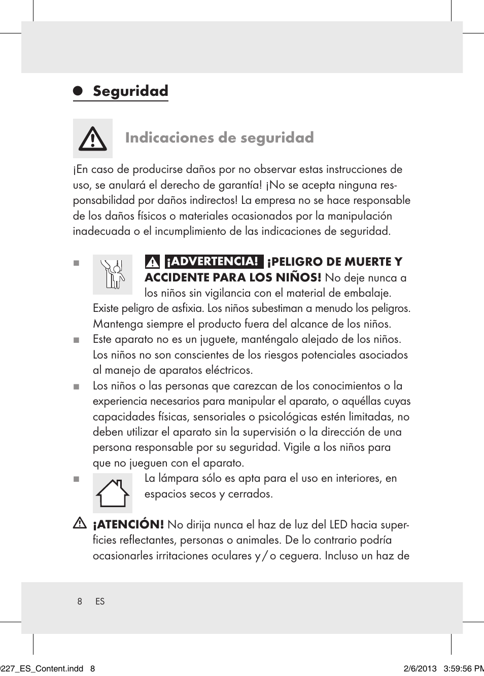 Seguridad indicaciones de seguridad | Livarno Z30652..-BS User Manual | Page 8 / 36