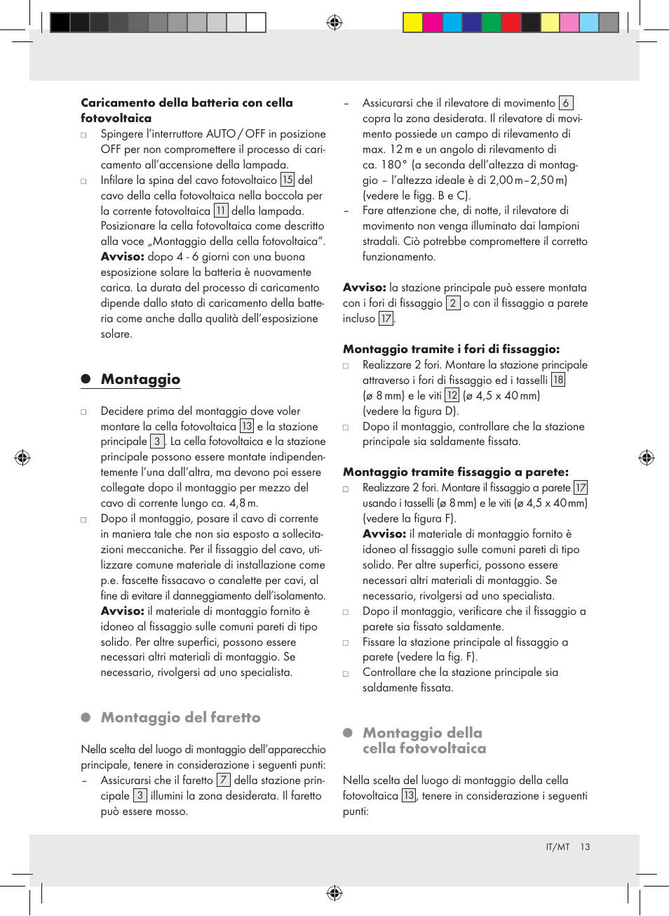 Montaggio, Montaggio del faretto, Montaggio della cella fotovoltaica | Livarno Z31171 User Manual | Page 13 / 40