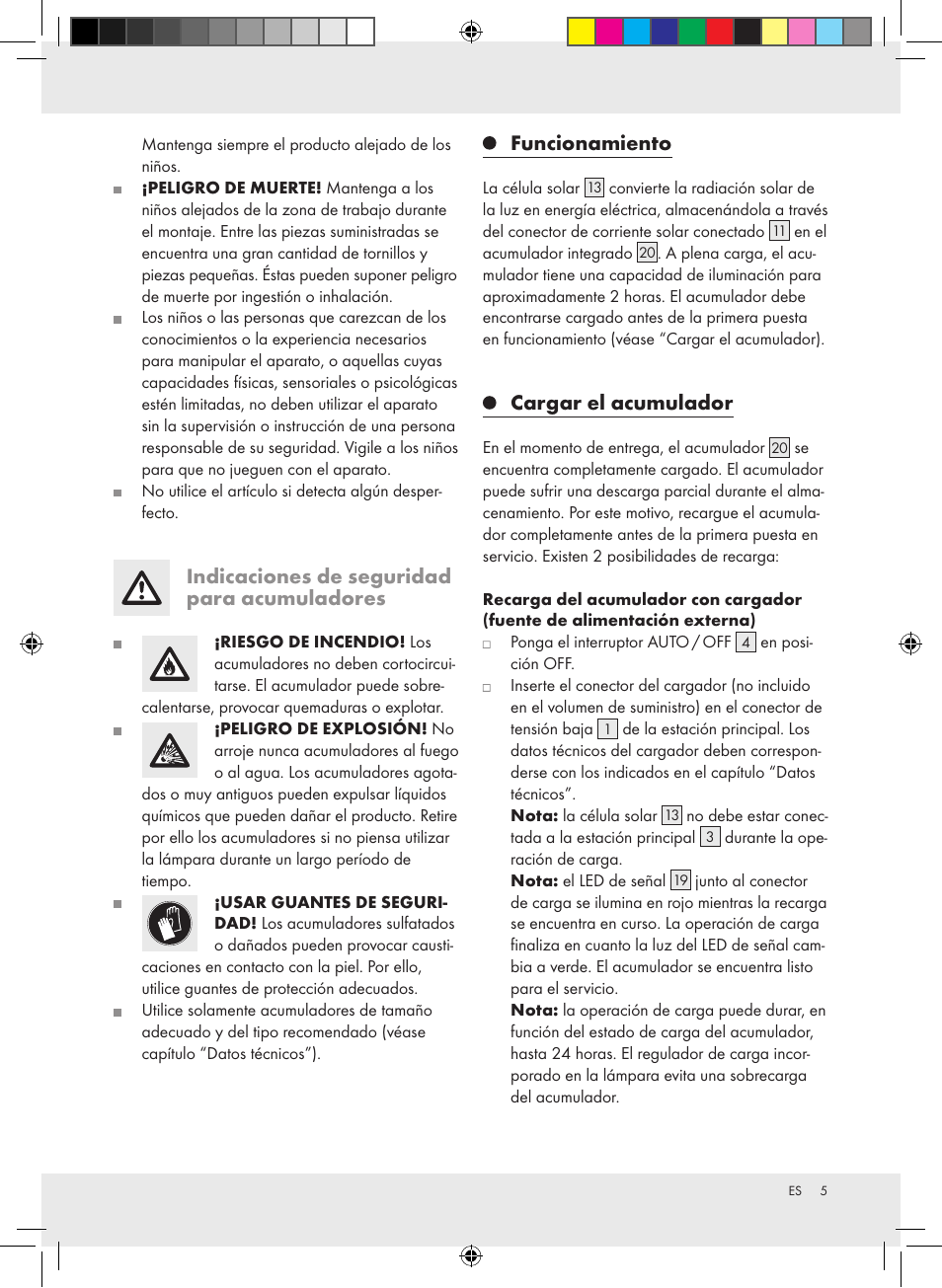 Indicaciones de seguridad para acumuladores, Funcionamiento, Cargar el acumulador | Livarno Z31171 User Manual | Page 5 / 40
