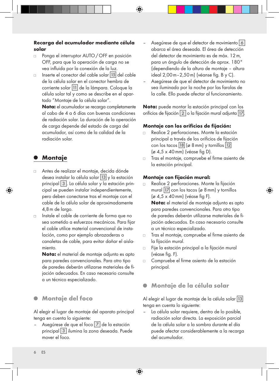 Montaje, Montaje del foco, Montaje de la célula solar | Livarno Z31171 User Manual | Page 6 / 40