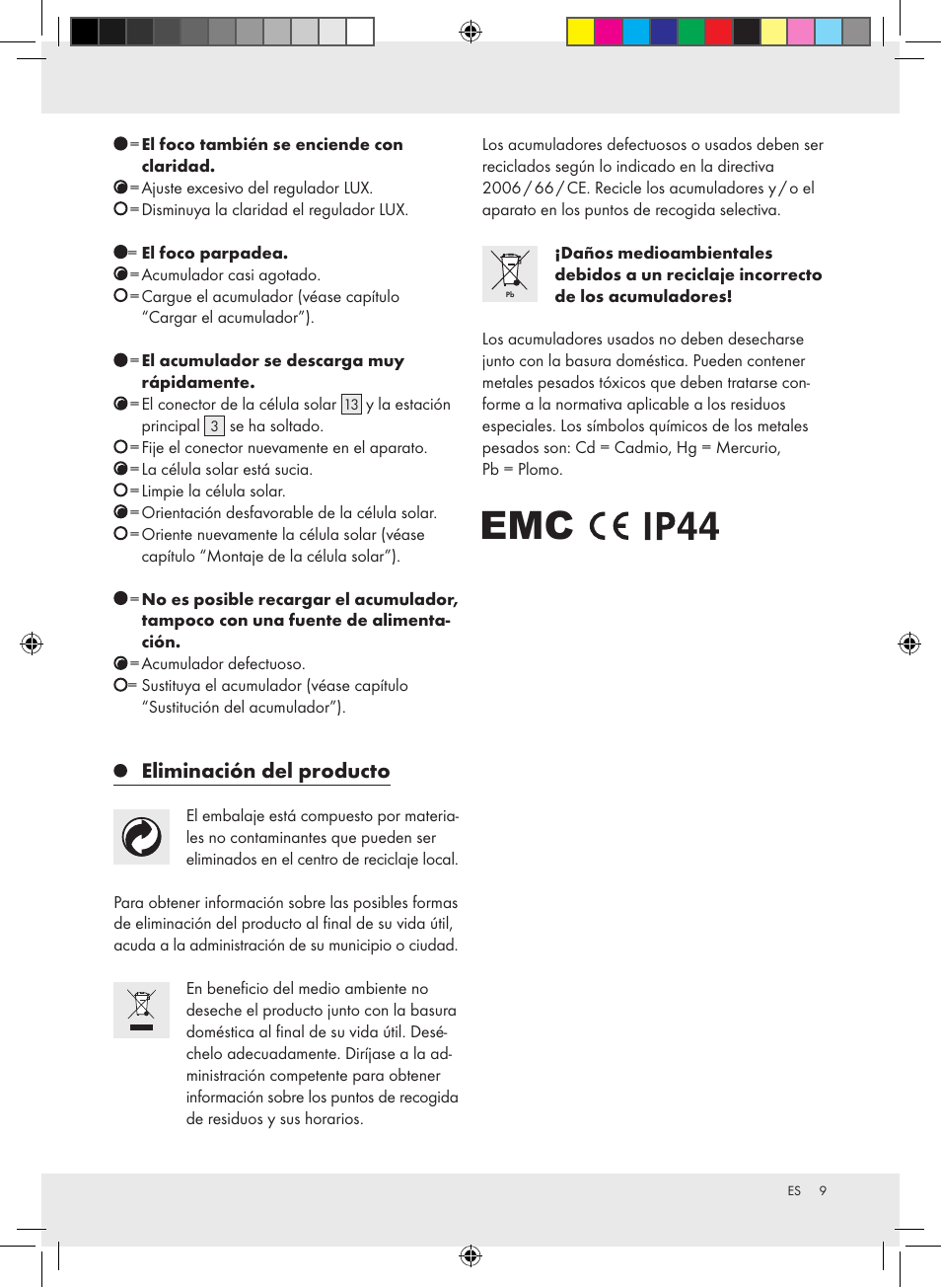 Eliminación del producto | Livarno Z31171 User Manual | Page 9 / 40