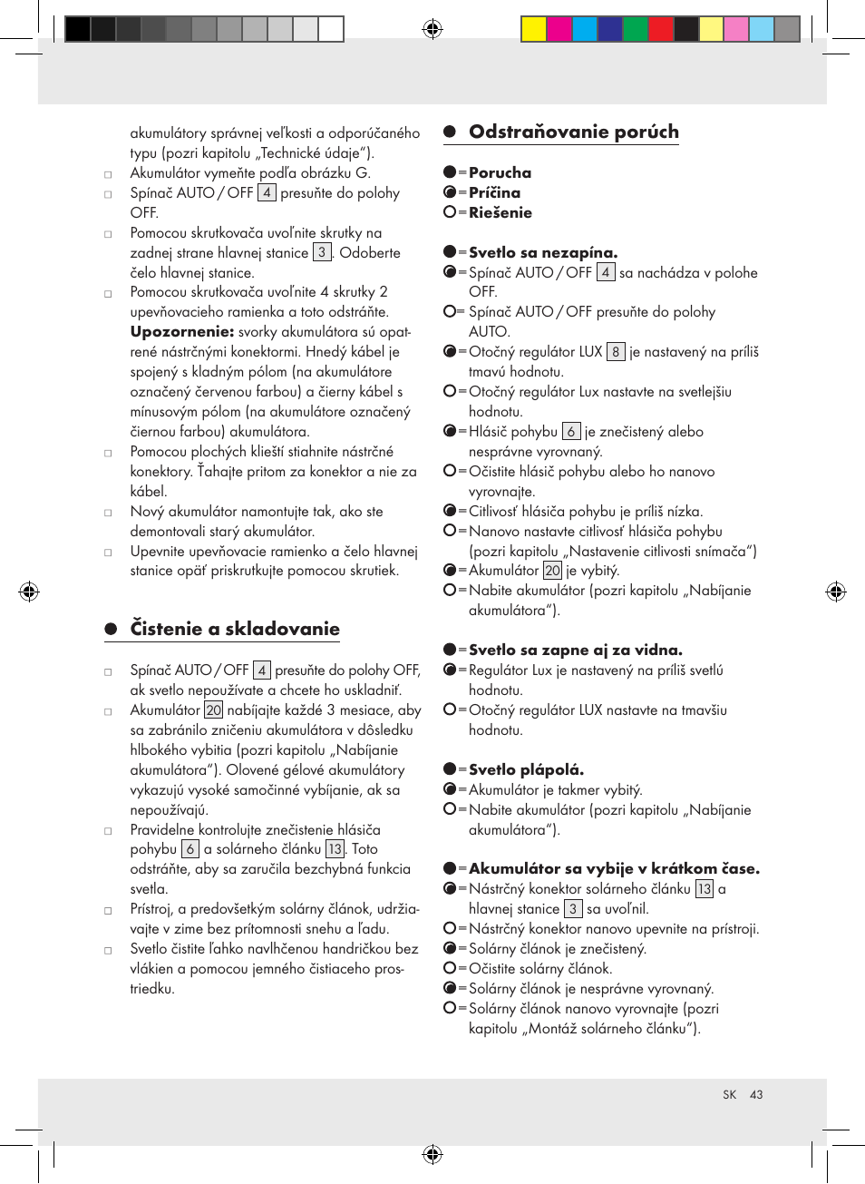 Čistenie a skladovanie, Odstraňovanie porúch | Livarno Z31171 User Manual | Page 43 / 54