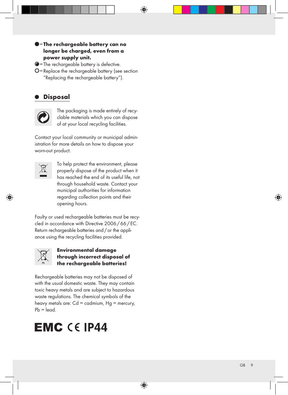 Disposal | Livarno Z31171 User Manual | Page 9 / 54