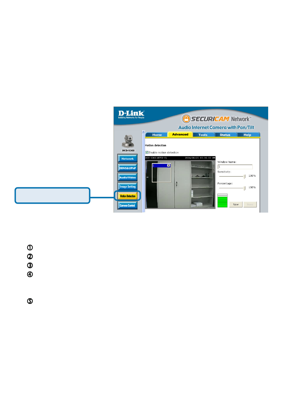 Schedule video recording with motion detection | D-Link SECURICAM NETWORK DCS-5300 User Manual | Page 122 / 143