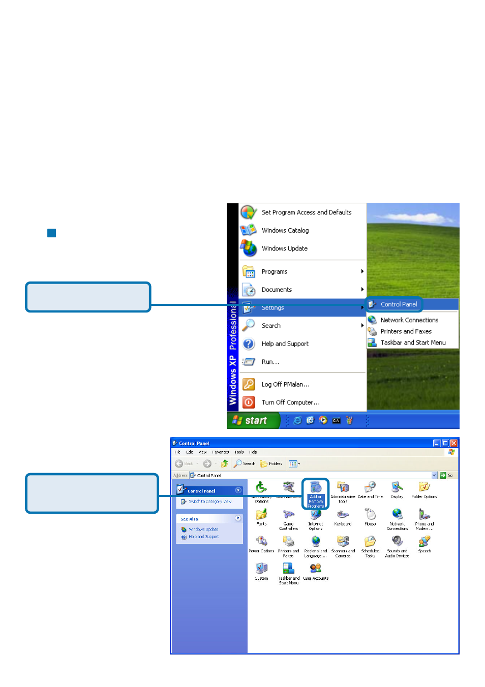 Enabling upnp for windows xp/me, Go to start >settings, Click control panel | Click add or remove programs | D-Link SECURICAM NETWORK DCS-5300 User Manual | Page 18 / 143