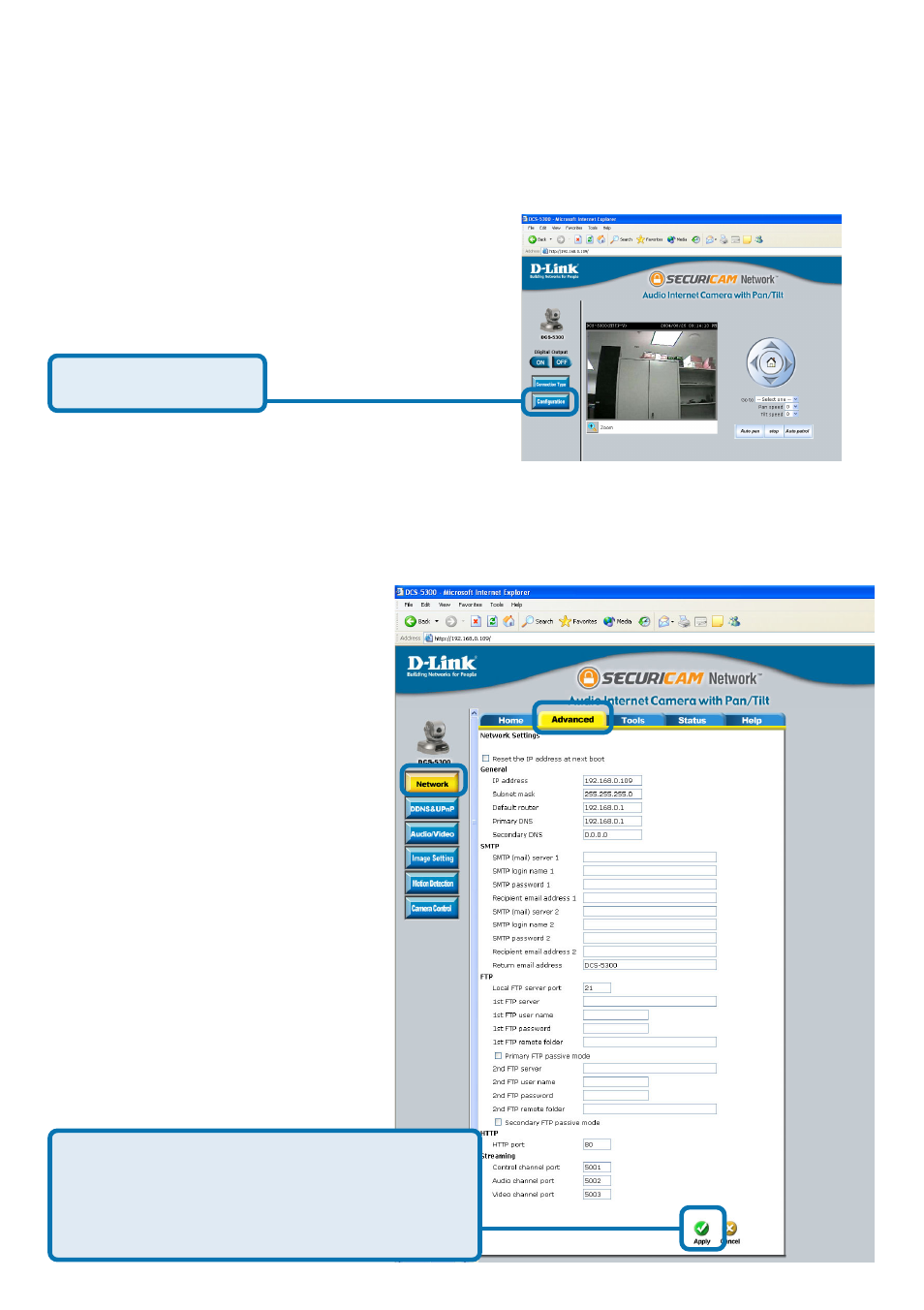 Home > configuration | D-Link SECURICAM NETWORK DCS-5300 User Manual | Page 38 / 143