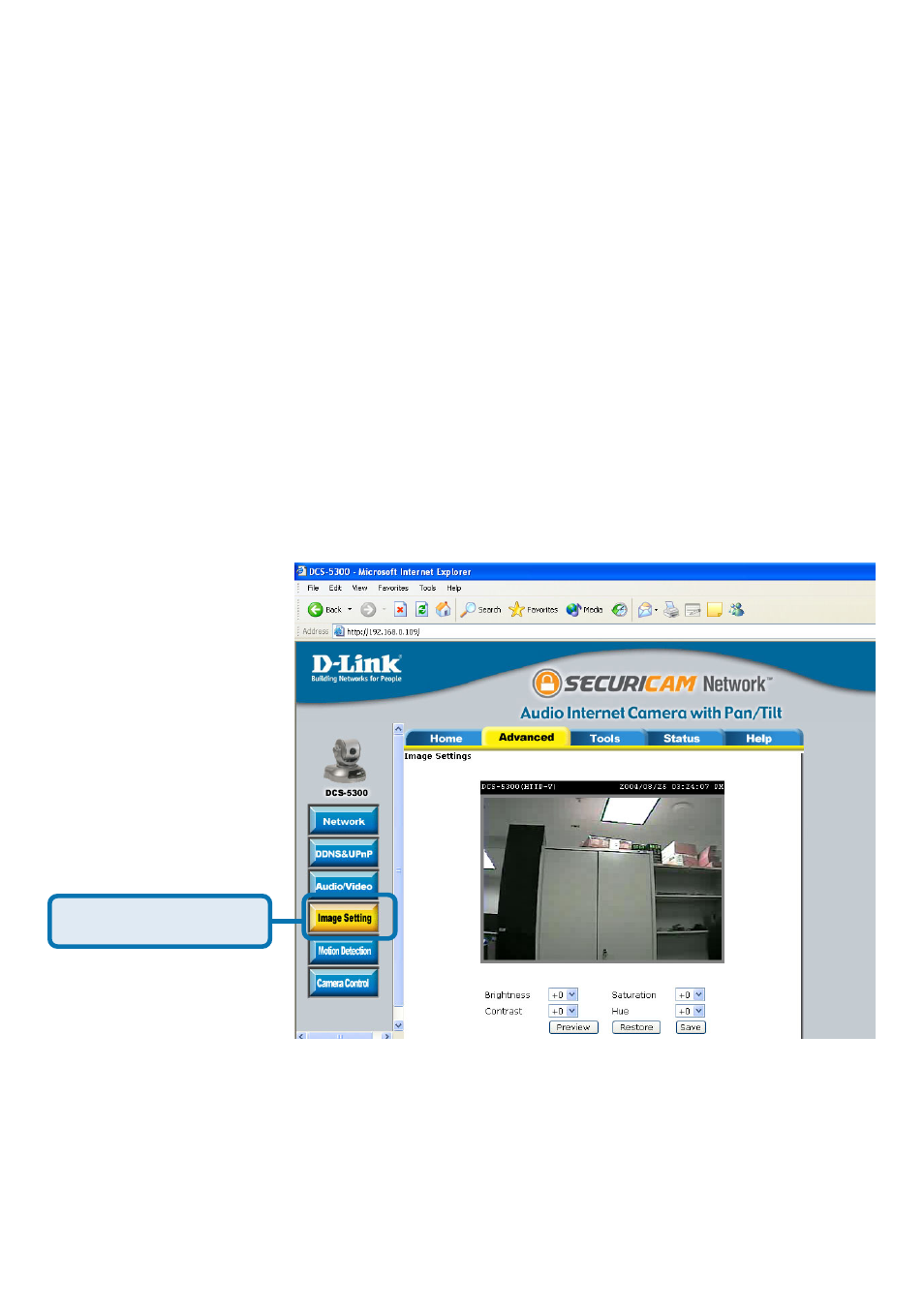 Configuration > advanced > image setting | D-Link SECURICAM NETWORK DCS-5300 User Manual | Page 48 / 143