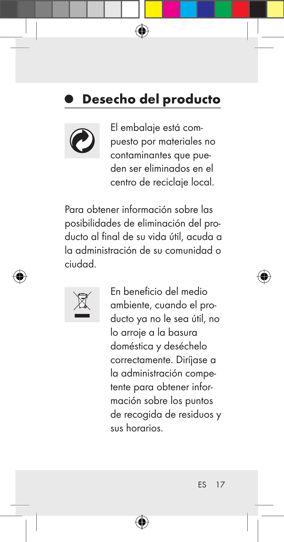 Desecho del producto | Livarno Z31206A User Manual | Page 17 / 84