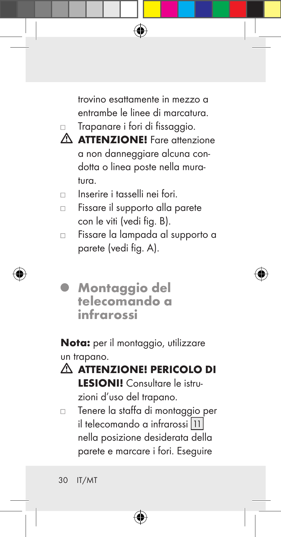 Montaggio del telecomando a infrarossi | Livarno Z31206A User Manual | Page 30 / 84