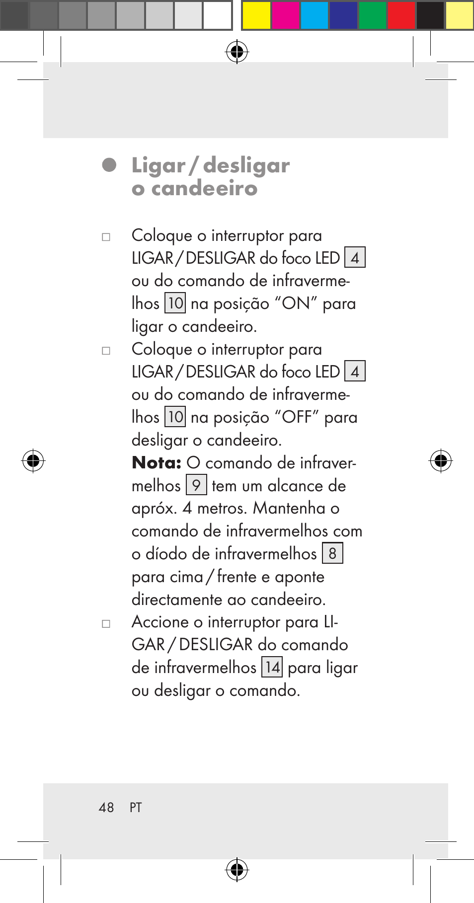 Ligar / desligar o candeeiro | Livarno Z31206A User Manual | Page 48 / 84