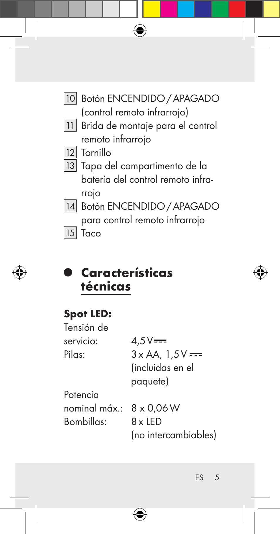 Características técnicas | Livarno Z31206A User Manual | Page 5 / 84