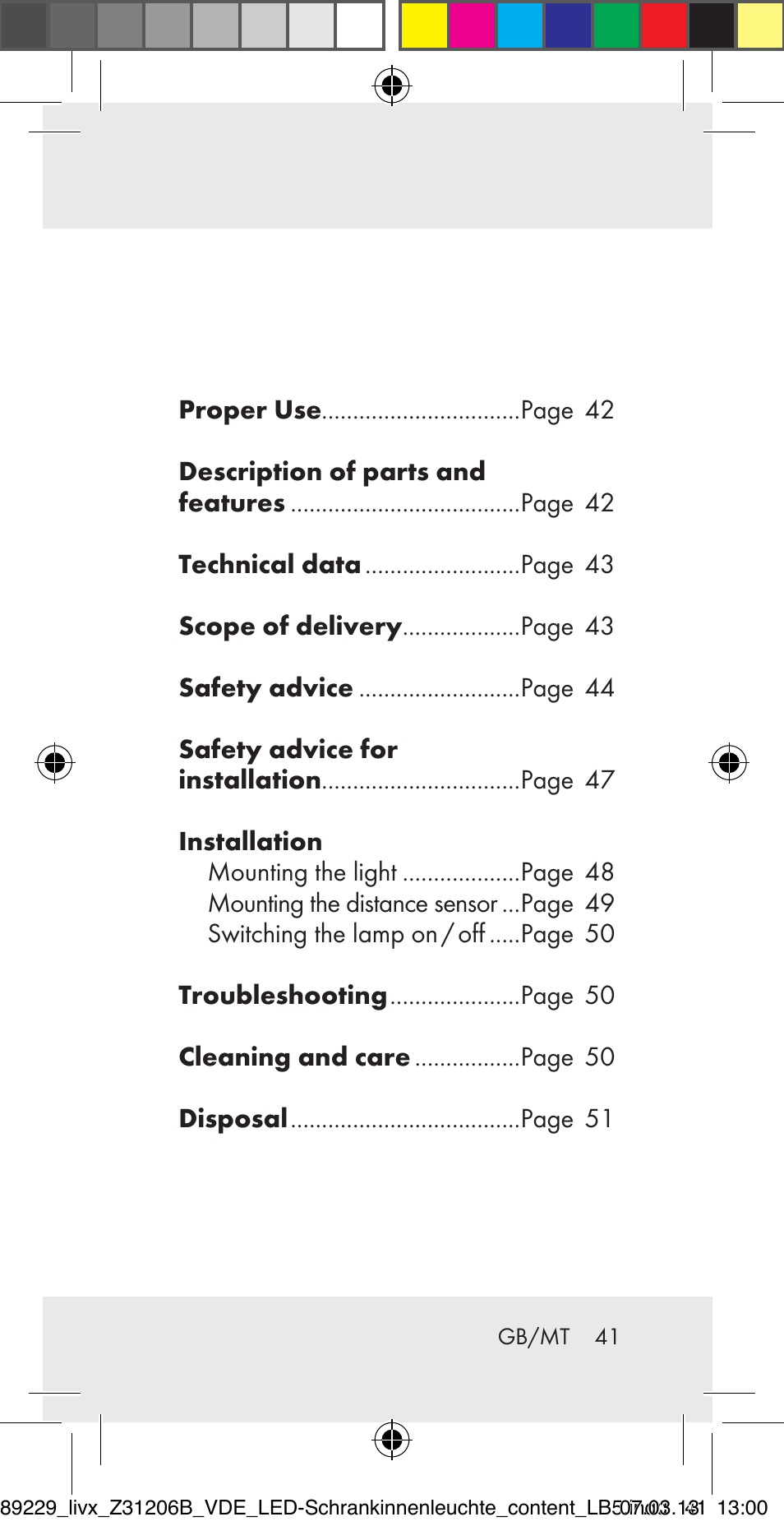 Livarno Z31206B User Manual | Page 41 / 69