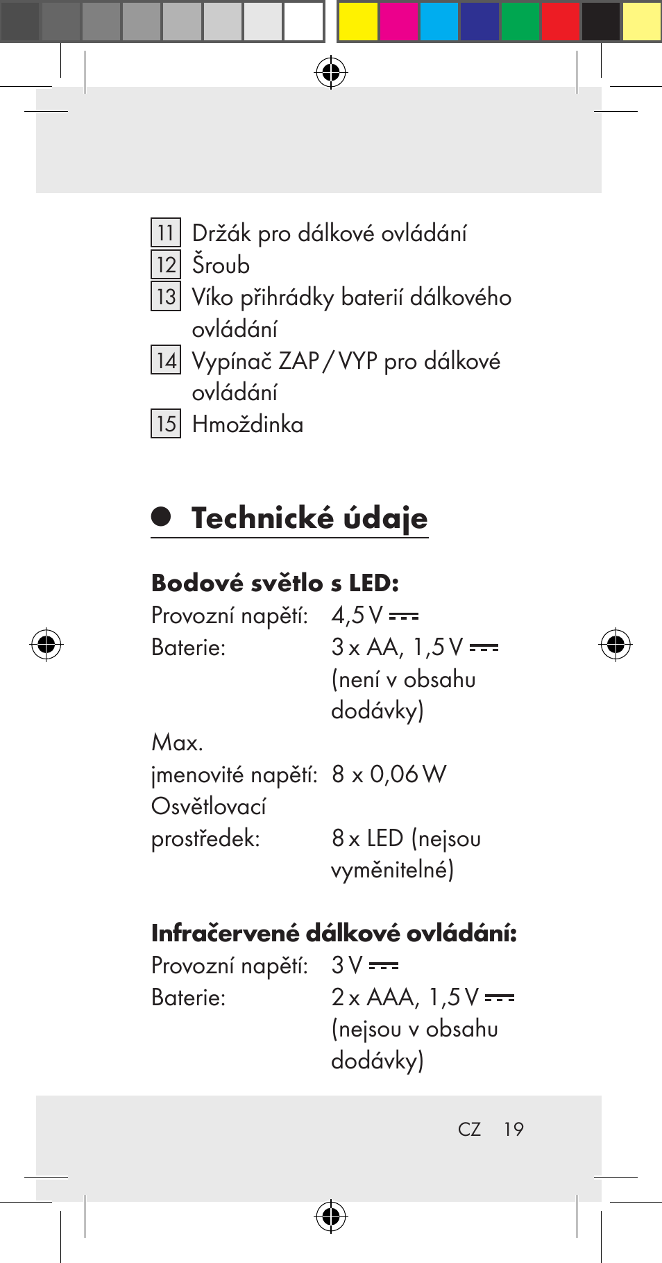 Technické údaje | Livarno Z31206A User Manual | Page 19 / 67