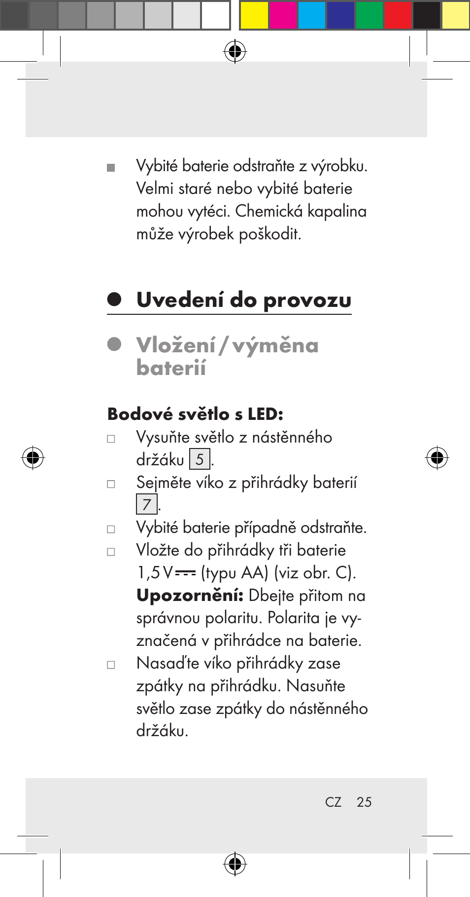 Uvedení do provozu, Vložení / výměna baterií | Livarno Z31206A User Manual | Page 25 / 67