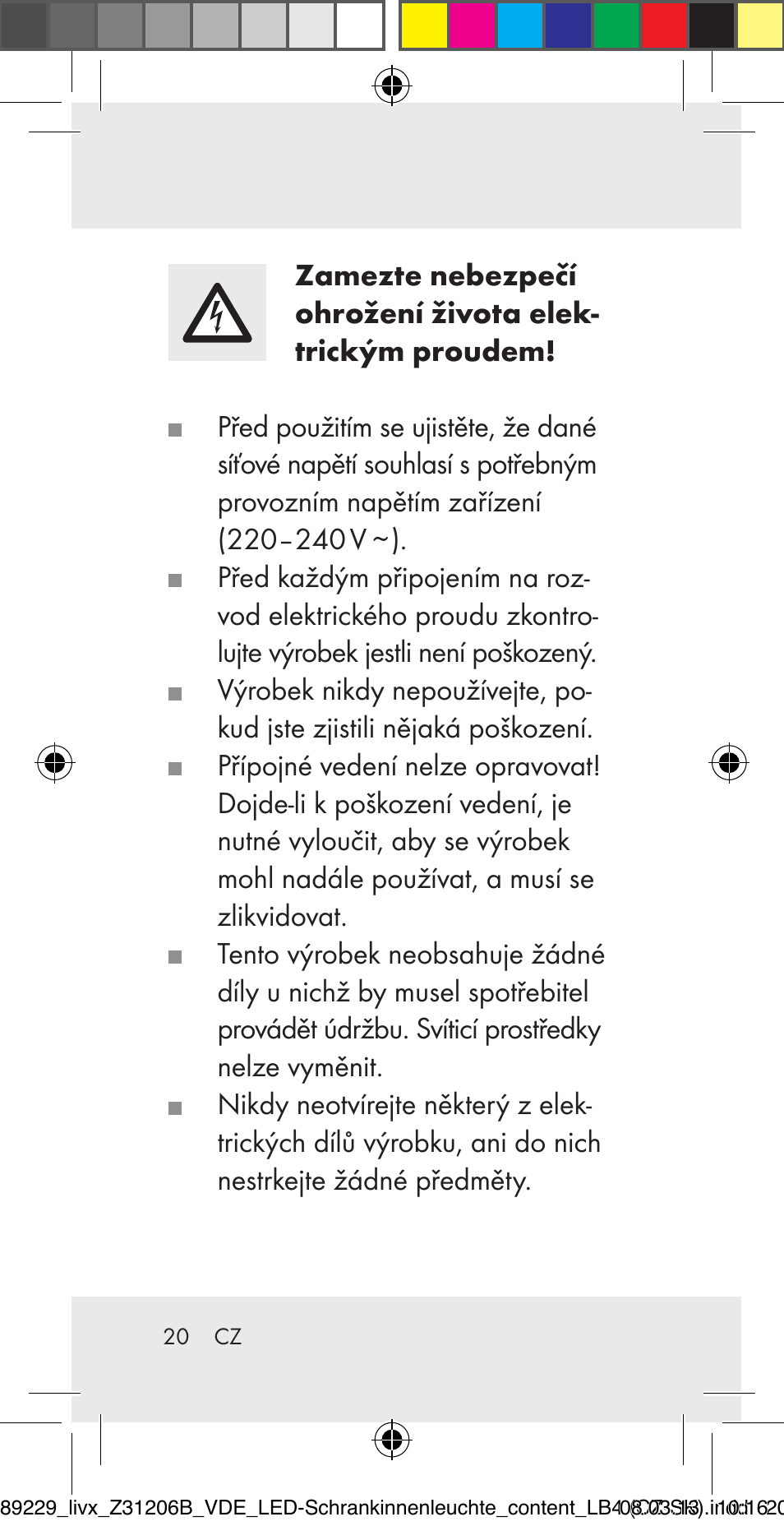 Livarno Z31206B User Manual | Page 20 / 55